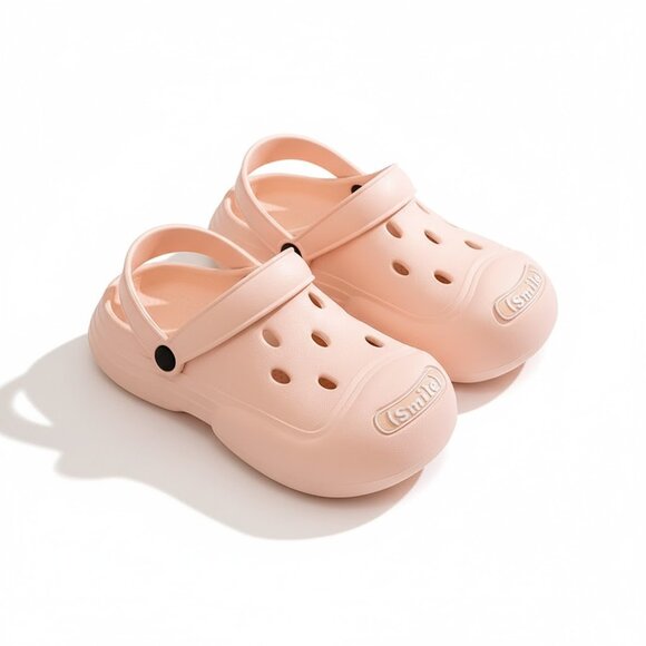 Lightweight EVA Clogs with Smile Design – Breathable Sli！！PINK - Picture 1 of 4